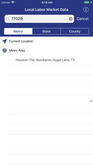 Ảnh chụp màn hình của BLS Local Data