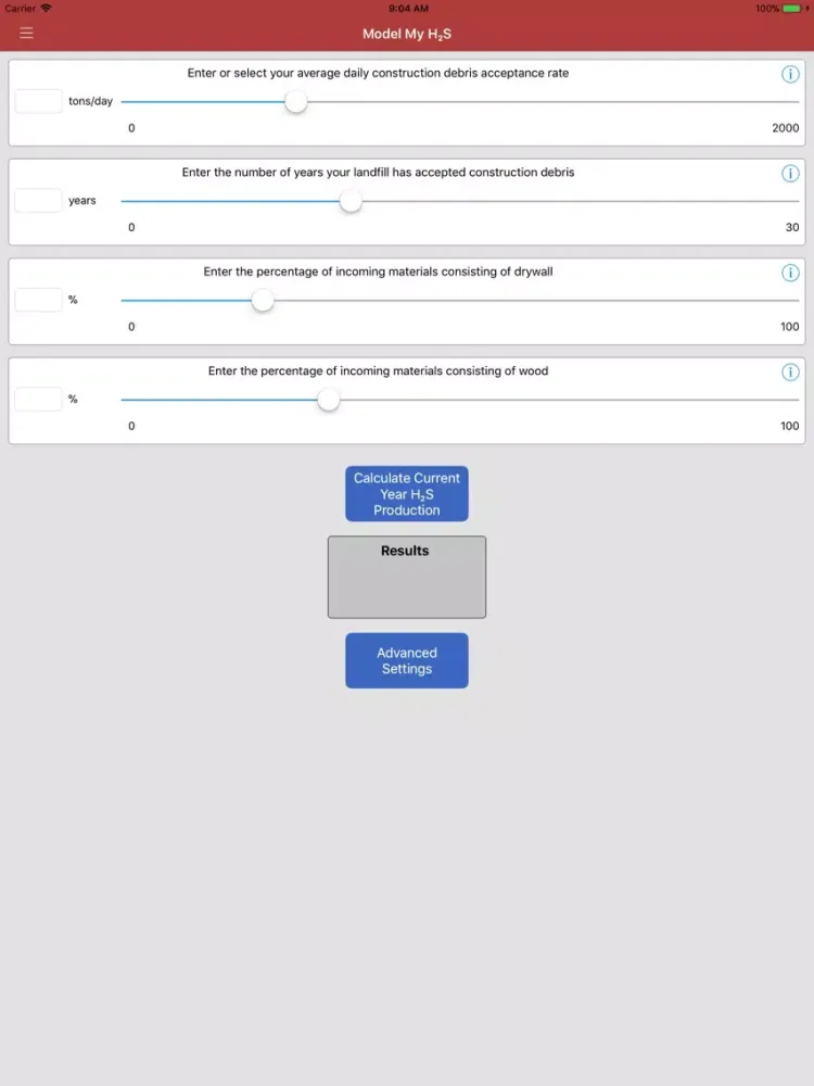 EPA H2S Calculator iPad 应用截图