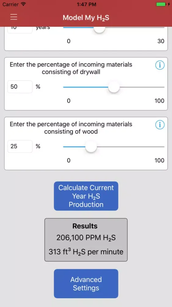 EPA H2S Calculator应用截图