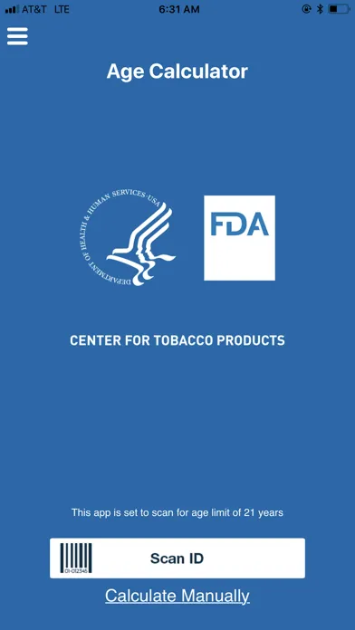 Zrzuty ekranu FDA Age Calculator