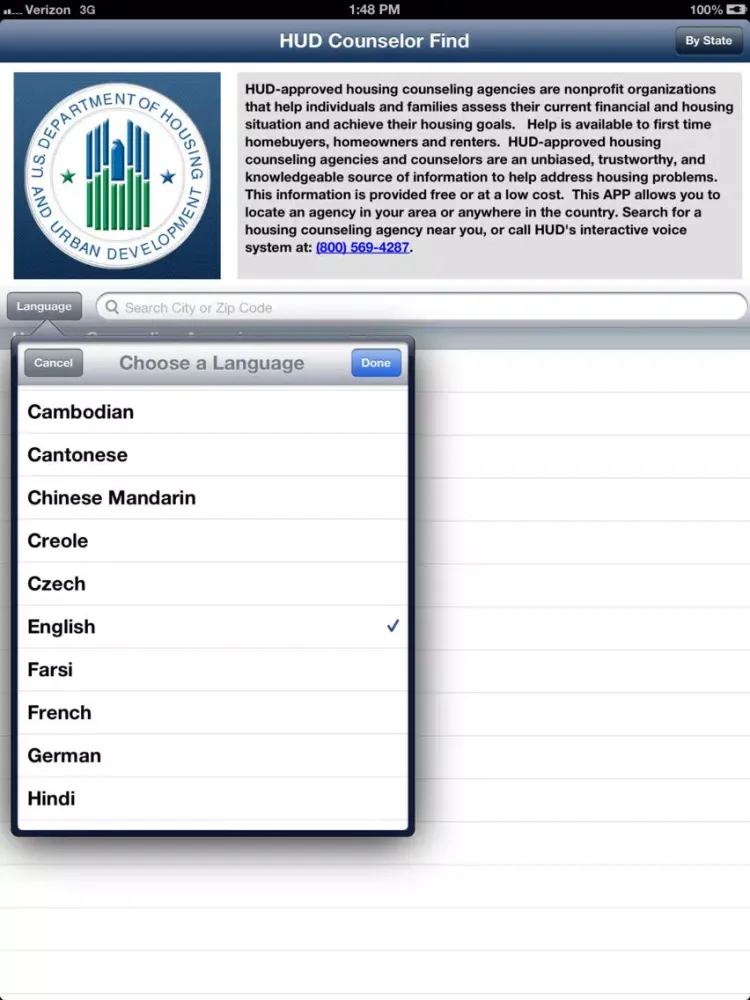 Скриншоты HUD Counselor Locator iPad 