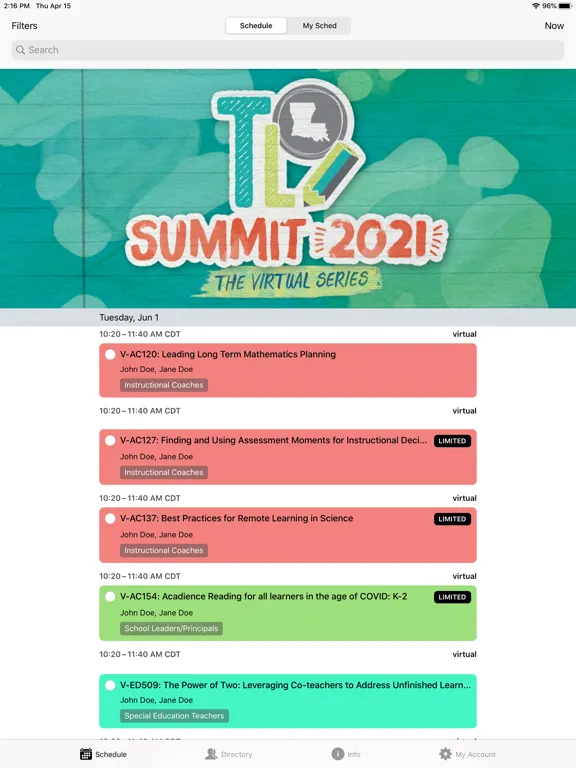 ภาพหน้าจอของ Teacher Leader Summit Virtual iPad 