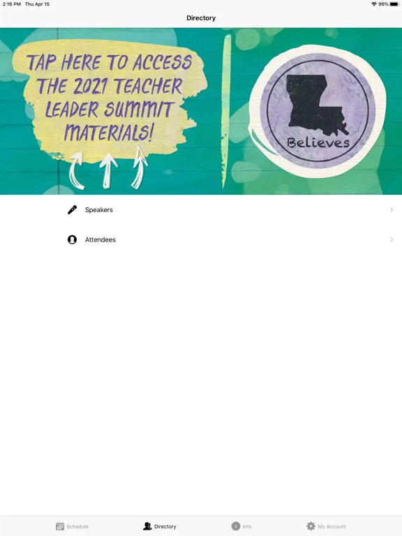ภาพหน้าจอของ Teacher Leader Summit Virtual iPad 