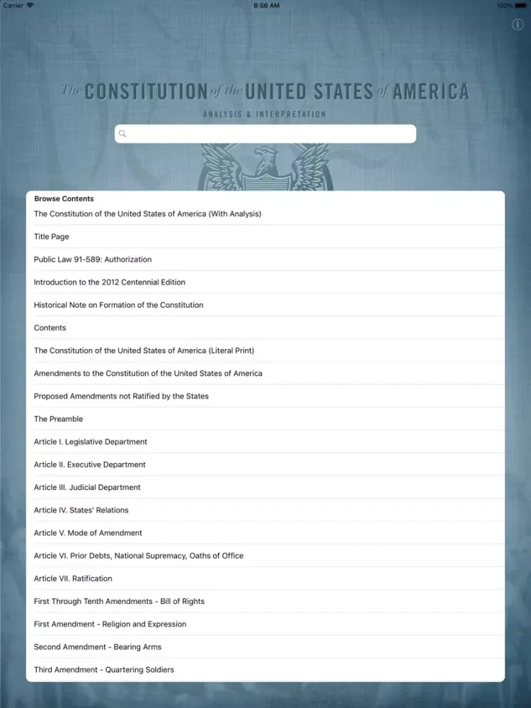 تصاویر U.S. Constitution Annotated iPad 