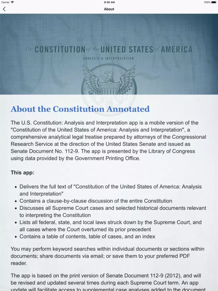 تصاویر U.S. Constitution Annotated iPad 