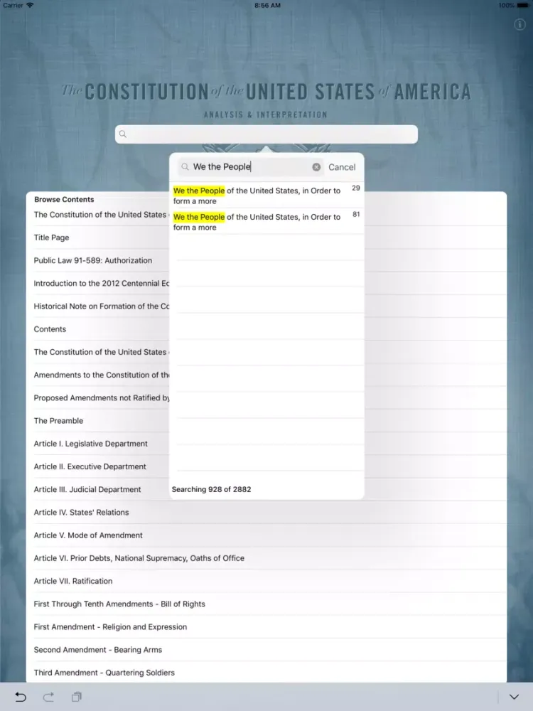 تصاویر U.S. Constitution Annotated iPad 