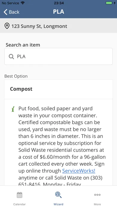 Capturas de pantalla de Longmont Waste Services
