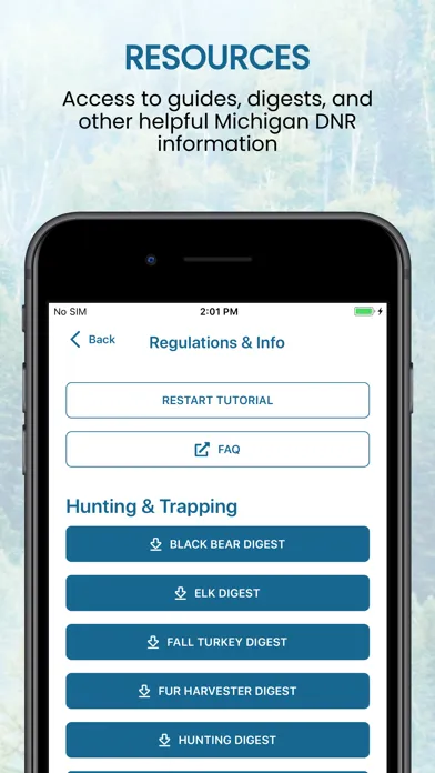Ảnh chụp màn hình của Michigan DNR Hunt Fish