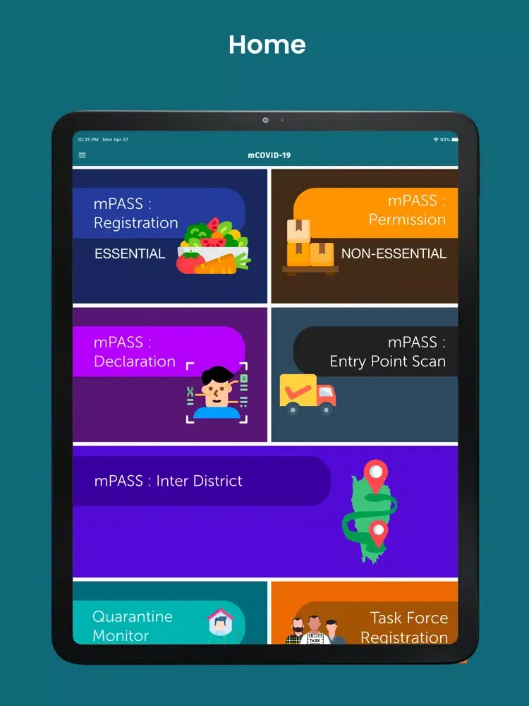 Zrzuty ekranu mCOVID-19 iPad 