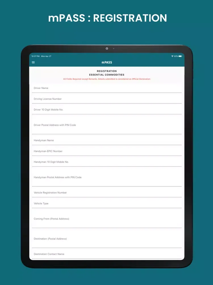 Zrzuty ekranu mCOVID-19 iPad 