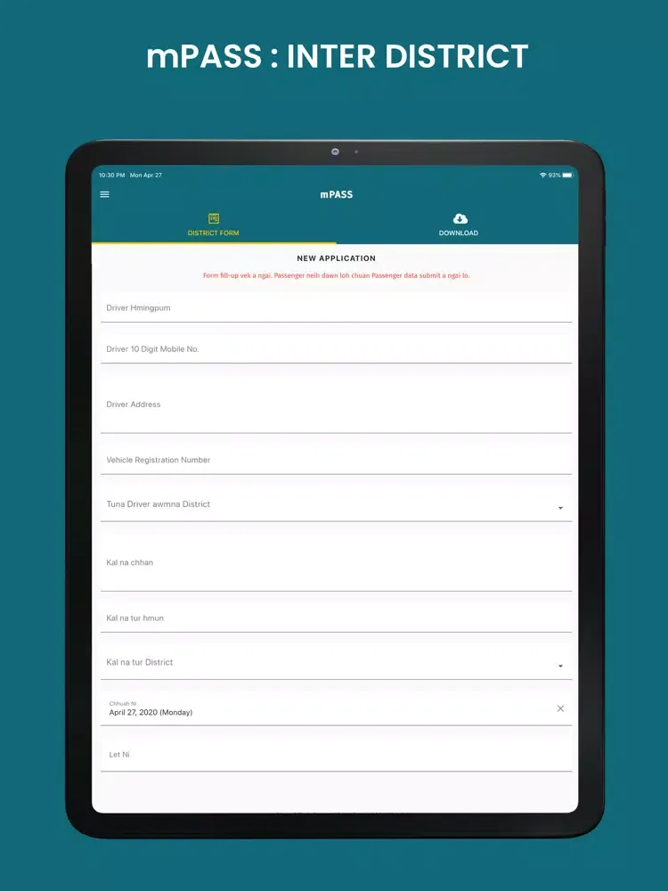 Zrzuty ekranu mCOVID-19 iPad 