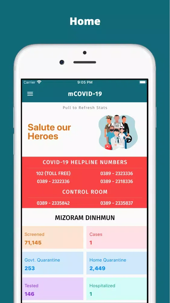 Zrzuty ekranu mCOVID-19