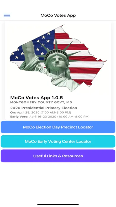 Ảnh chụp màn hình của MoCo Voters App