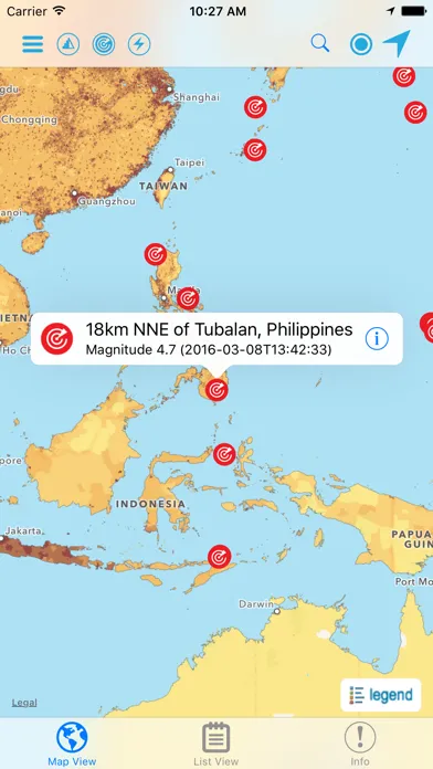 Capturas de tela do Hazards and Population Mapper