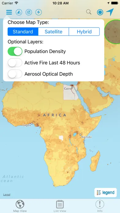 Capturas de tela do Hazards and Population Mapper