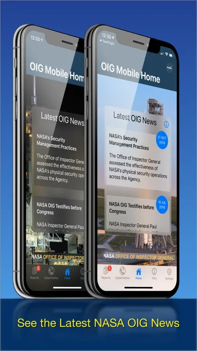 NASA OIG Mobile Screenshots