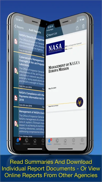 NASA OIG Mobile Screenshots