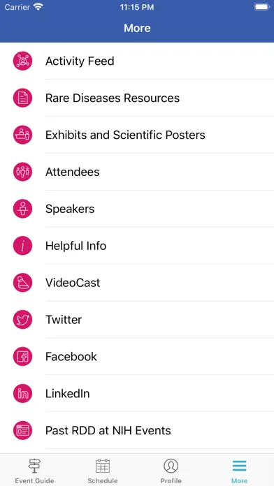 Tangkapan layar NIH NCATS Events