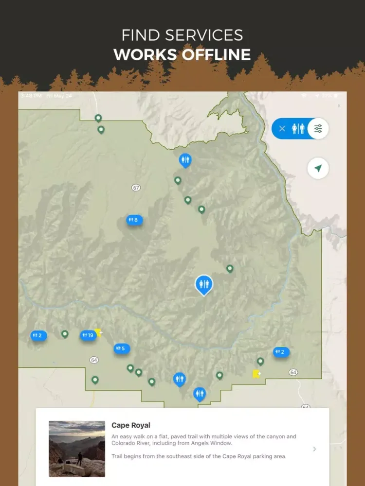 Ảnh chụp màn hình của NPS Grand Canyon iPad 