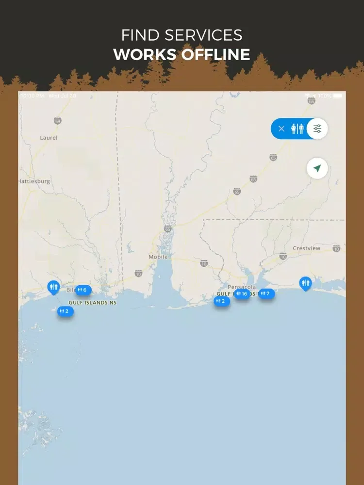 Capturas de tela do NPS Gulf Islands iPad 