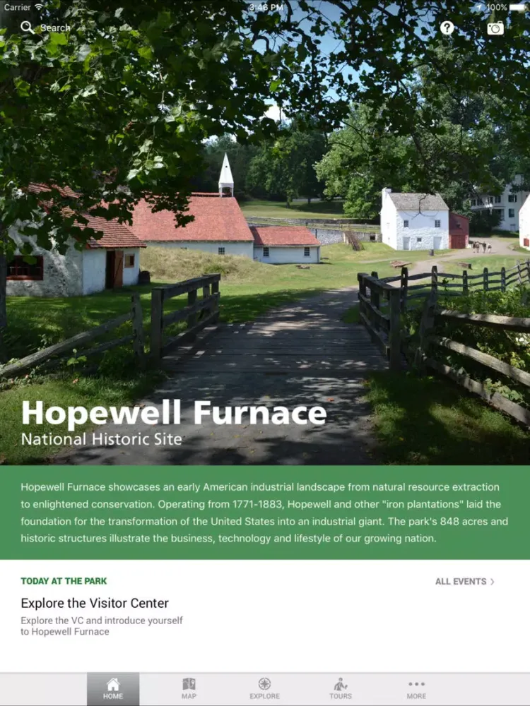 Capturas de tela do NPS Hopewell Furnace National Historic Site iPad 