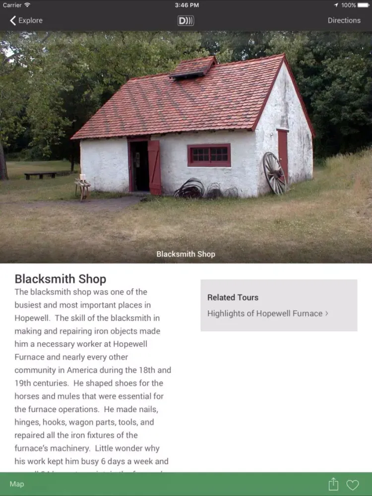 Capturas de tela do NPS Hopewell Furnace National Historic Site iPad 