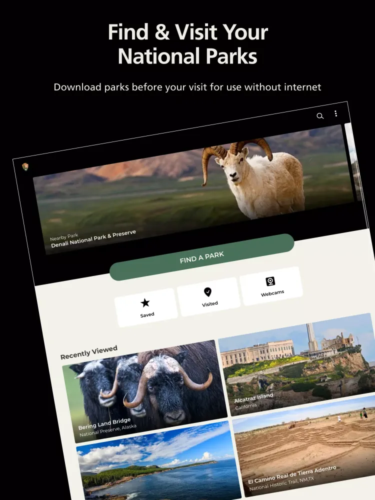 Capturas de pantalla de National Park Service