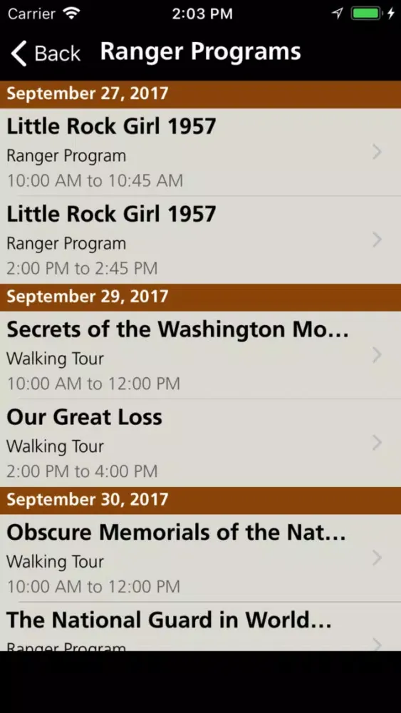 NPS National Mall سکرین شاٹس