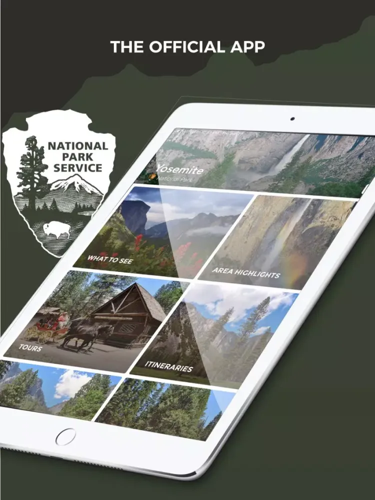 Tangkapan skrin NPS Yosemite National Park iPad 