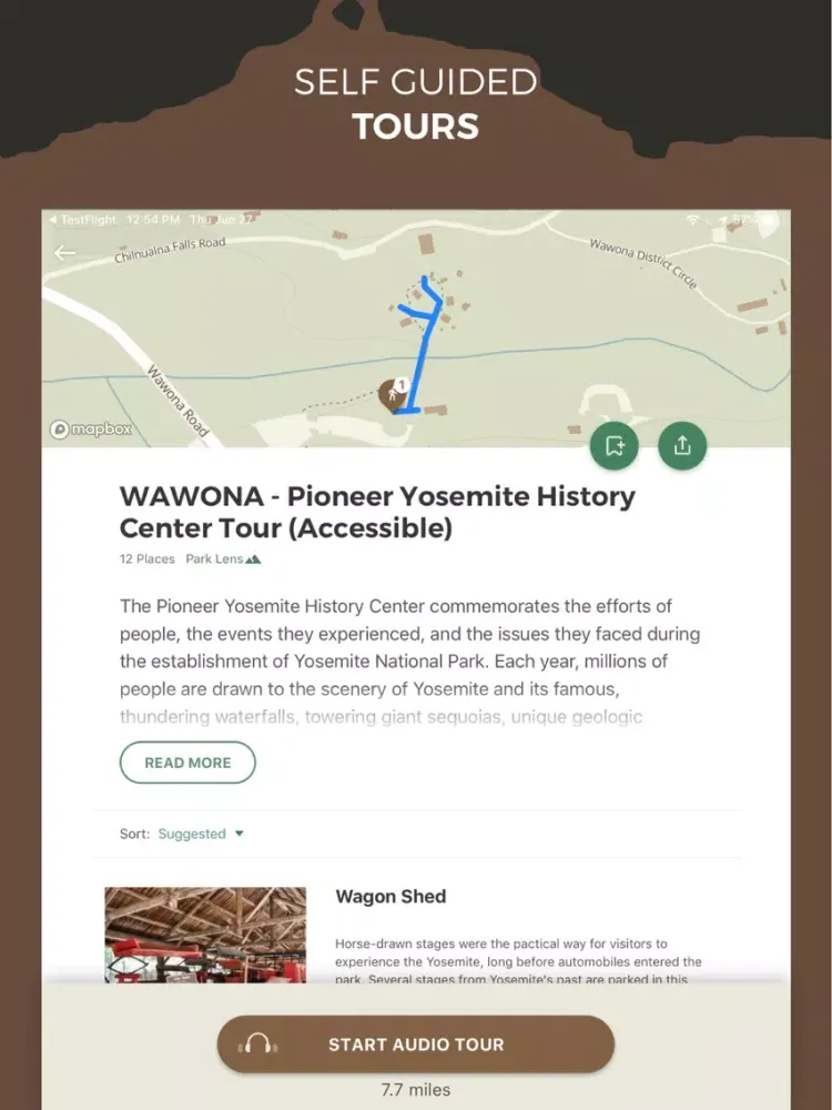 Tangkapan skrin NPS Yosemite National Park iPad 