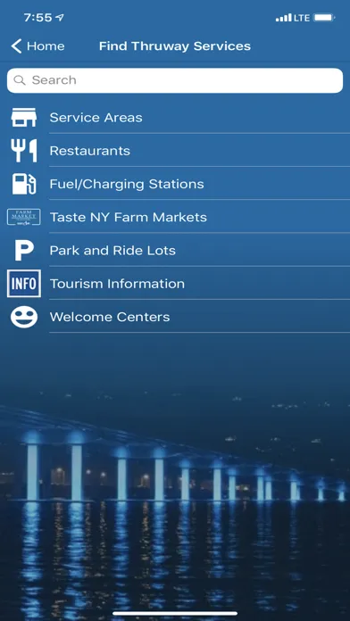 Ảnh chụp màn hình của NYS Thruway Authority