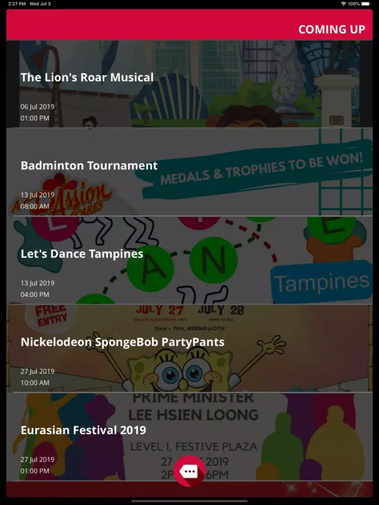 Capturas de tela do Our Tampines Hub iPad 