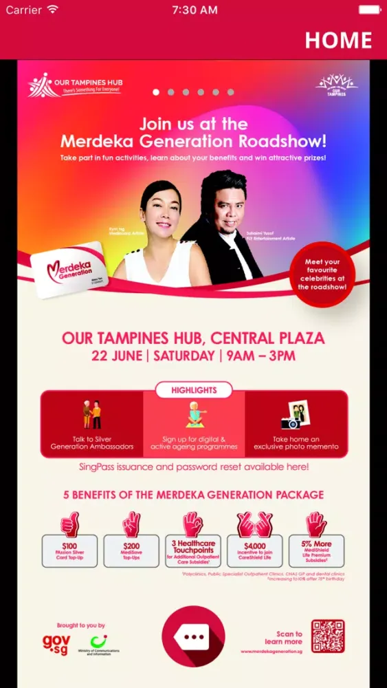 Capturas de tela do Our Tampines Hub