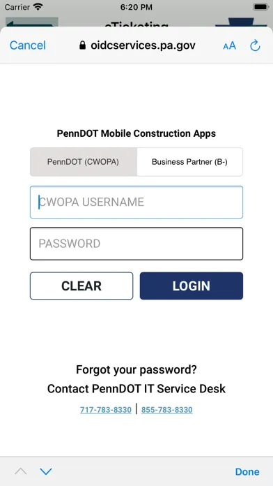 Ảnh chụp màn hình của PennDOT - eTicketing