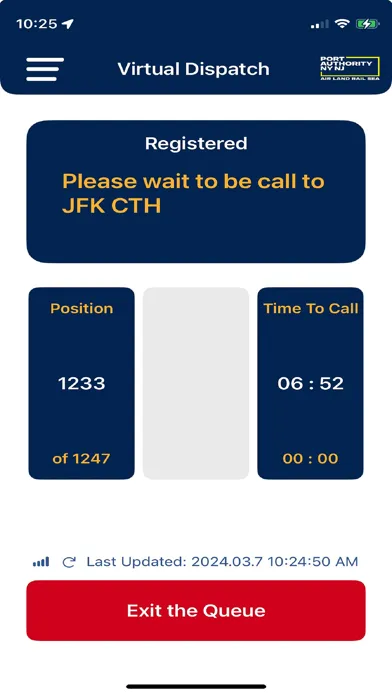PANYNJ Virtual Taxi Dispatch Screenshots