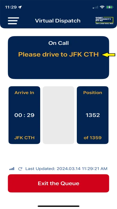 PANYNJ Virtual Taxi Dispatch Screenshots