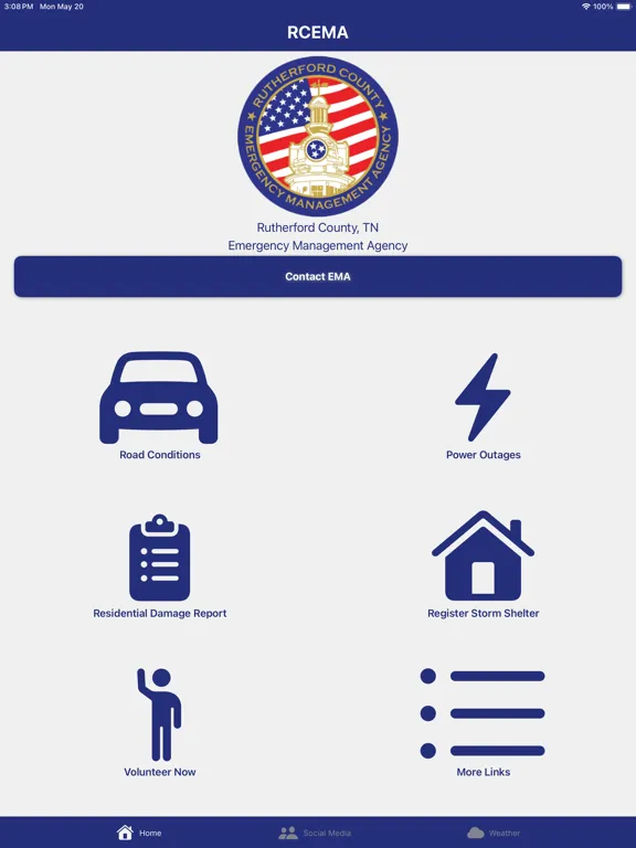 Ảnh chụp màn hình của Rutherford County EMA iPad 