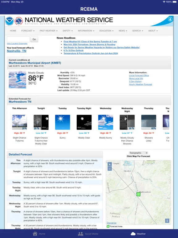 Ảnh chụp màn hình của Rutherford County EMA iPad 