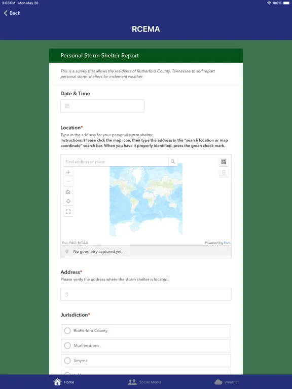 Ảnh chụp màn hình của Rutherford County EMA iPad 