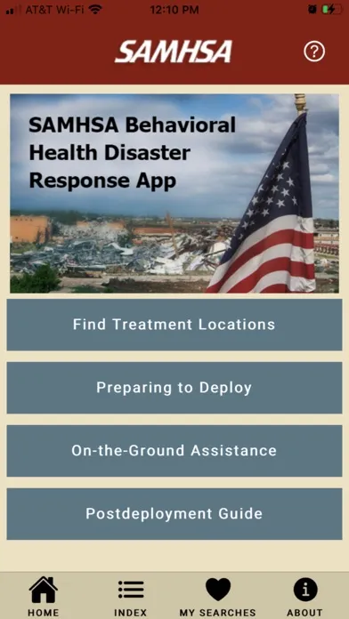 Tangkapan layar SAMHSA Disaster Response App