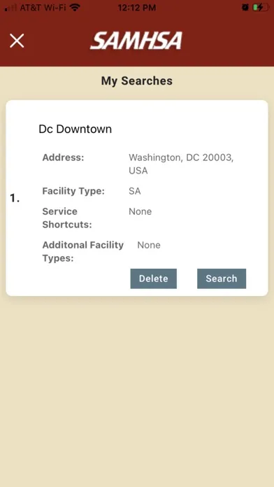 Tangkapan layar SAMHSA Disaster Response App
