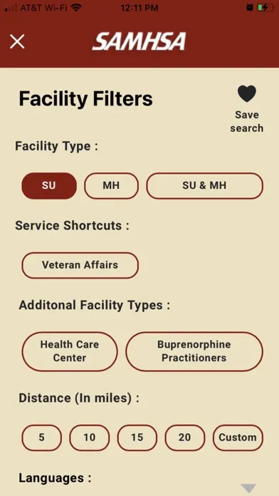 Tangkapan layar SAMHSA Disaster Response App