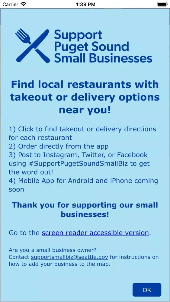 Support Puget Sound Small Biz Screenshots