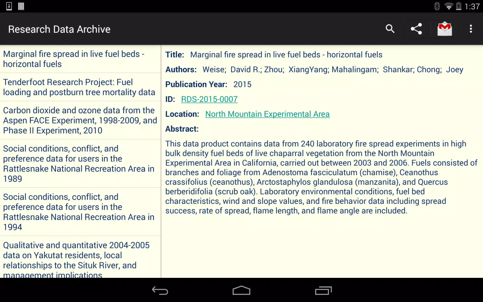 تصاویر Research Data Archive (USFS)