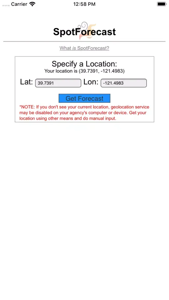 SpotForecast应用截图
