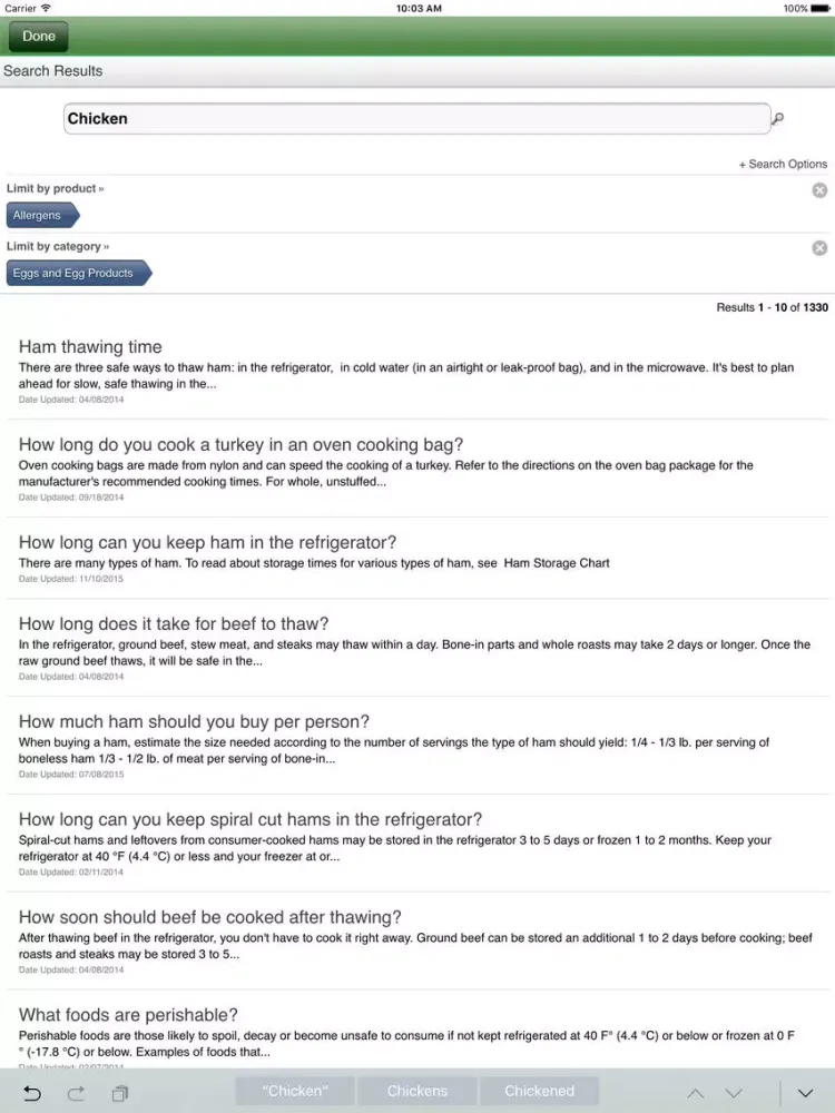 Ask Karen from USDA iPad  Screenshots
