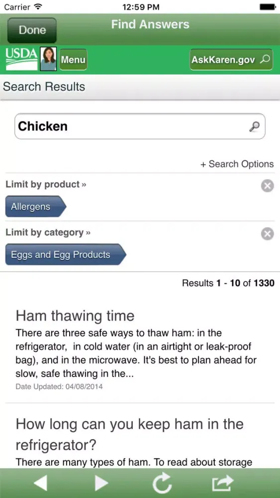 Ask Karen from USDA Screenshots