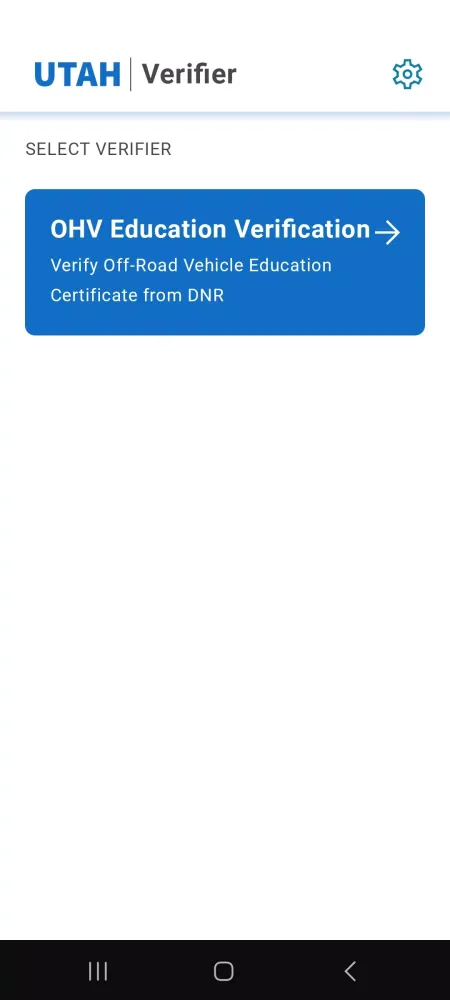Ảnh chụp màn hình của Verify Utah
