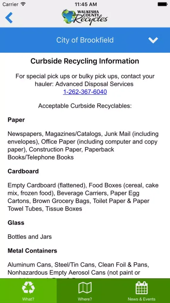 Waukesha County Recycles Screenshots