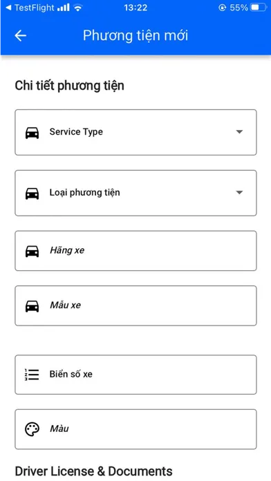Tangkapan layar GoXanh Tài Xế